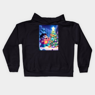 Crystal Holidays Extravaganza: Steven Universe Christmas-Inspired Art for Timeless Cartoon Designs and Festive Gems! Kids Hoodie